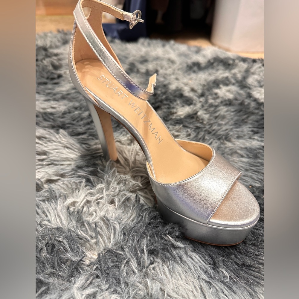 Silver platform high heel sandals for cocktail party,weddinguest and bridesmaids